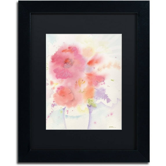 Trademark Fine Art "The White Vase" Canvas Art by Sheila Golden, Black Matte, Black Frame
