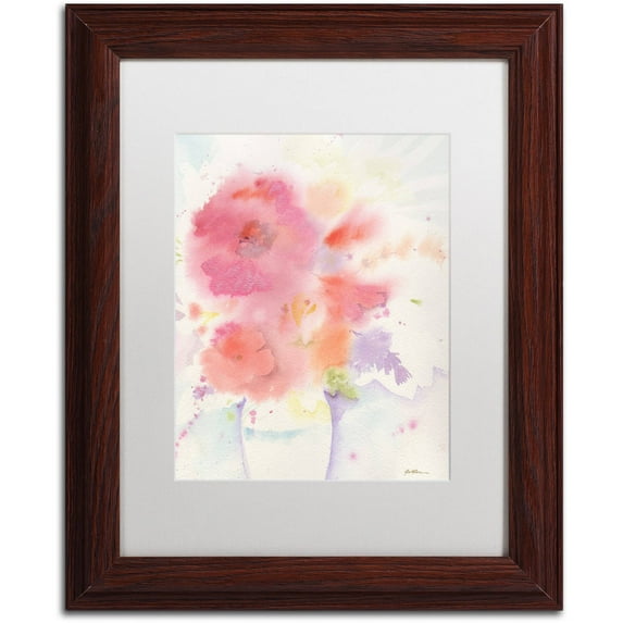 Trademark Fine Art "The White Vase" Canvas Art by Sheila Golden, White Matte, Wood Frame