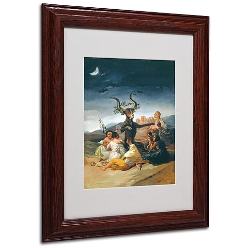Trademark Fine Art "The Witches' Sabbath" Canvas Art by Francisco Goya, Wood Frame