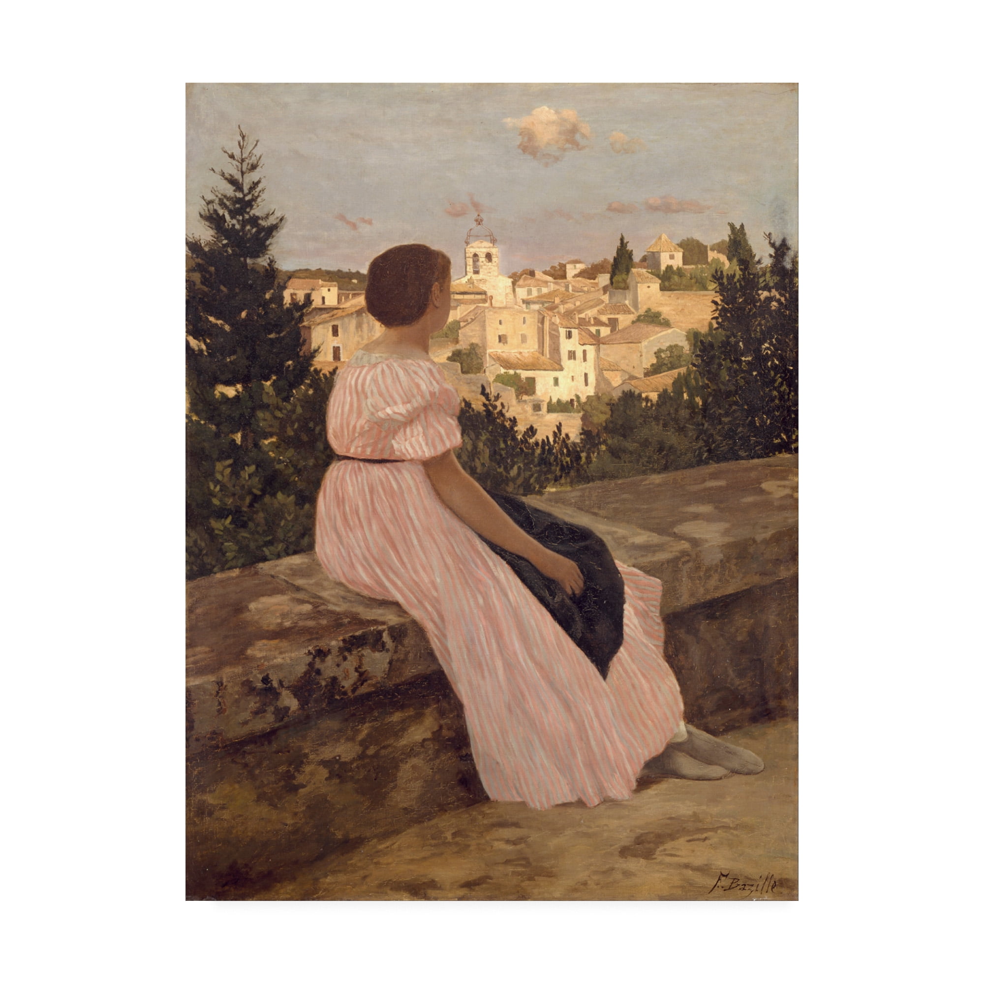 Trademark Fine Art 'The Pink Dress' Canvas Art by Frederic Bazille