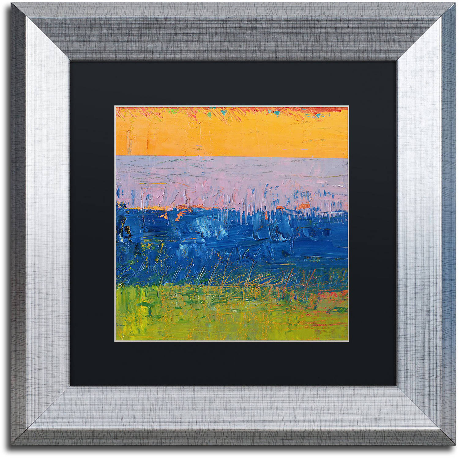 Trademark Fine Art "Thistle Field" Canvas Art by Michelle Calkins, Black Matte, Silver Frame
