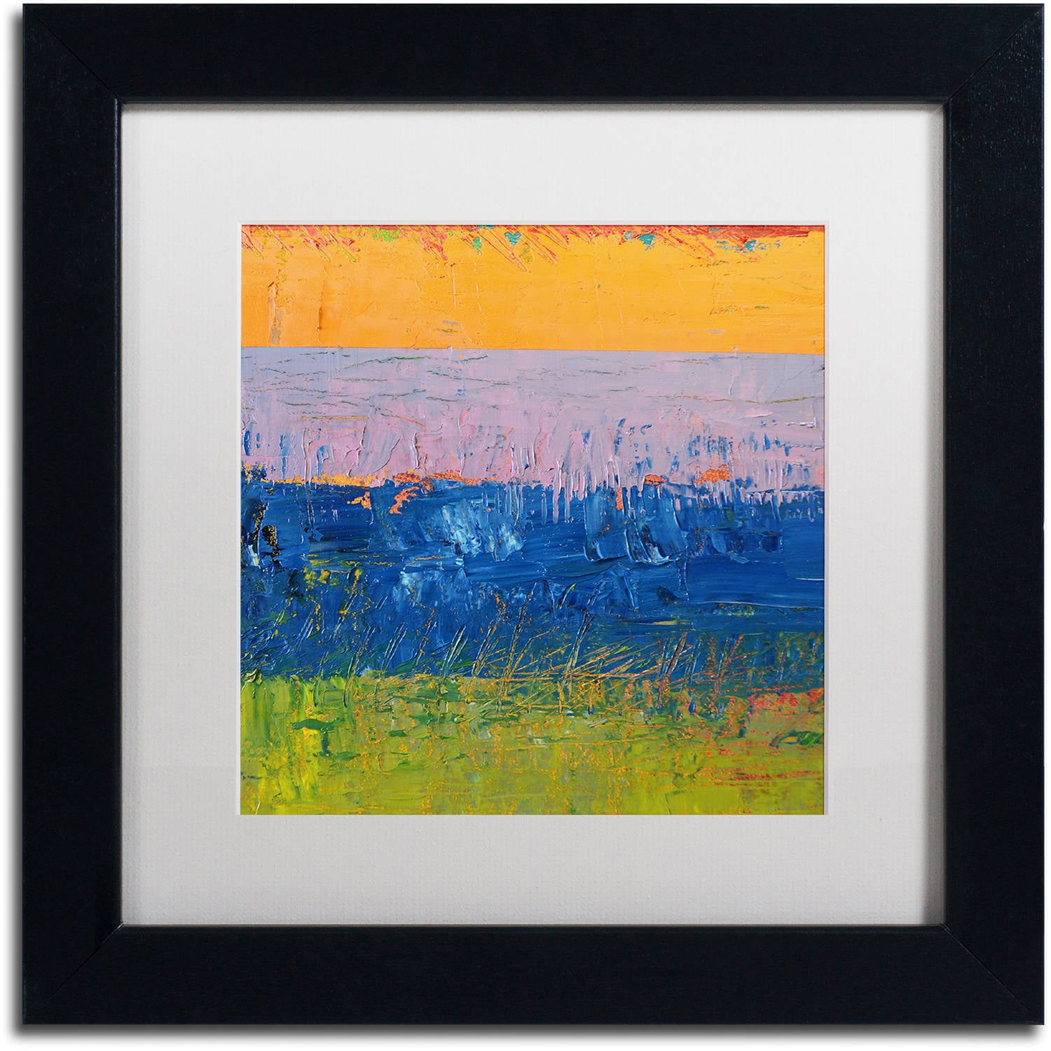 Trademark Fine Art "Thistle Field" Canvas Art by Michelle Calkins, White Matte, Black Frame