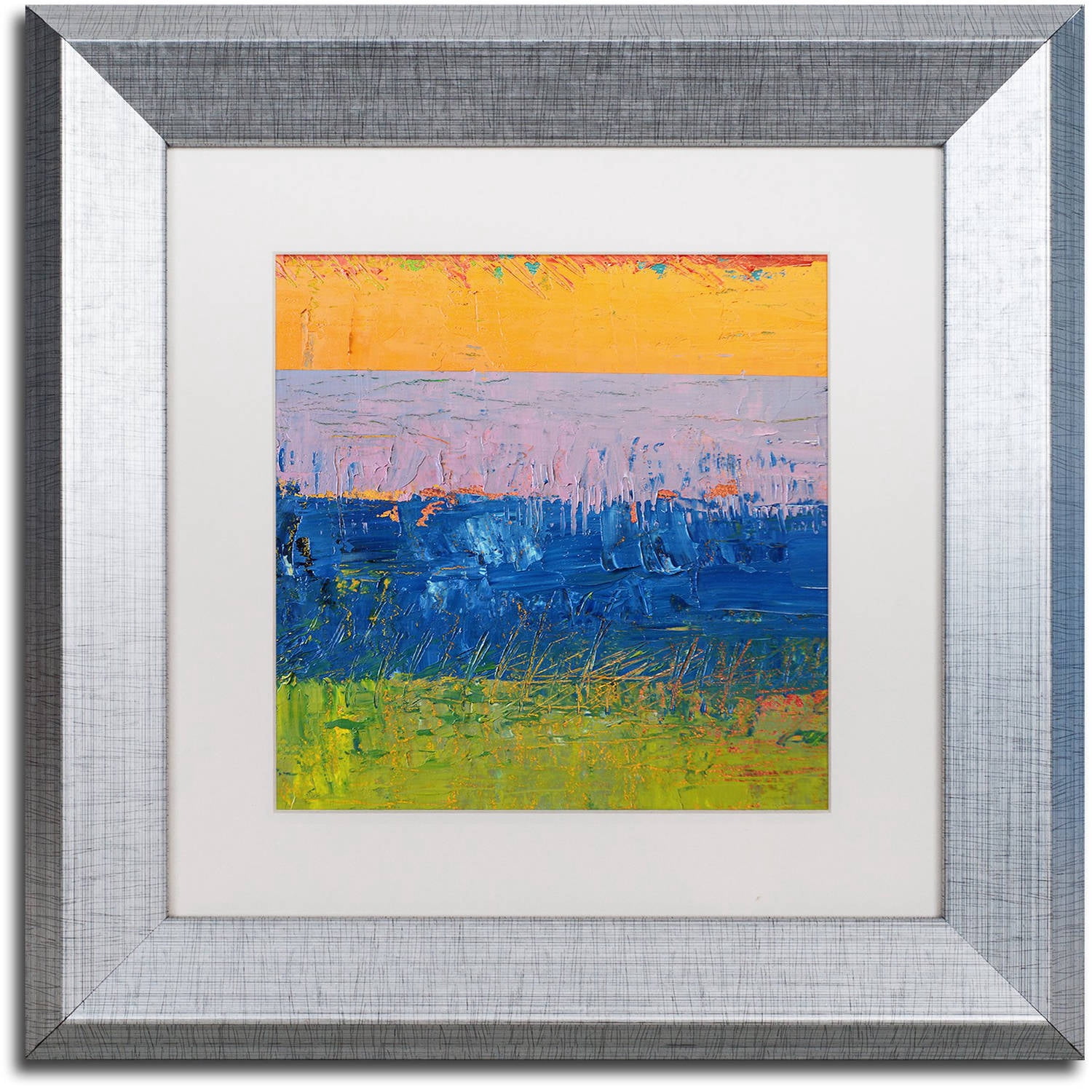 Trademark Fine Art "Thistle Field" Canvas Art by Michelle Calkins, White Matte, Silver Frame