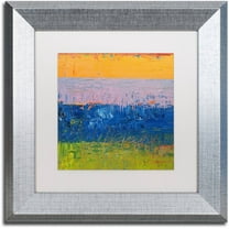 Trademark Fine Art "Thistle Field" Canvas Art by Michelle Calkins, White Matte, Silver Frame