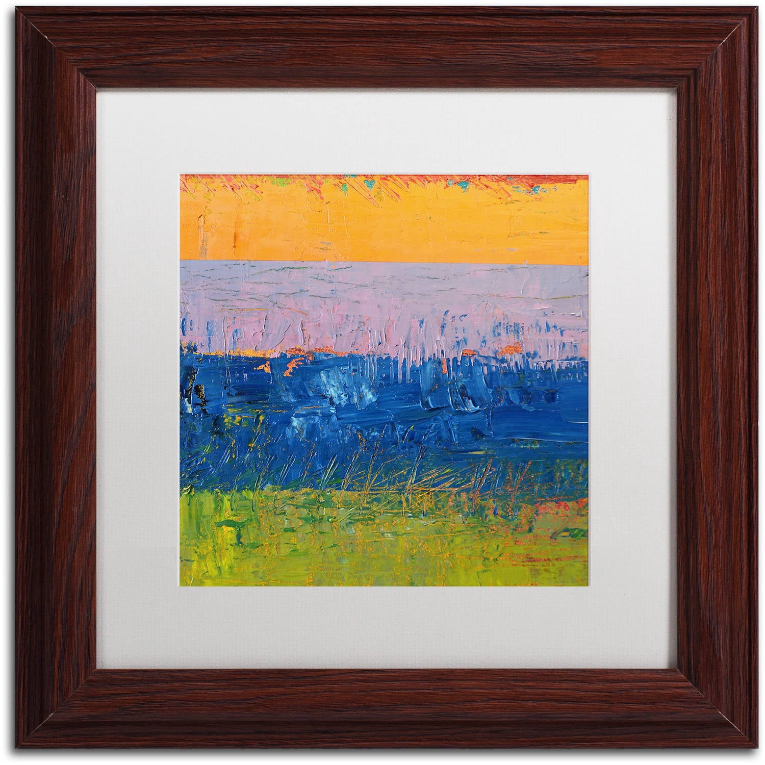 Trademark Fine Art "Thistle Field" Canvas Art by Michelle Calkins, White Matte, Wood Frame