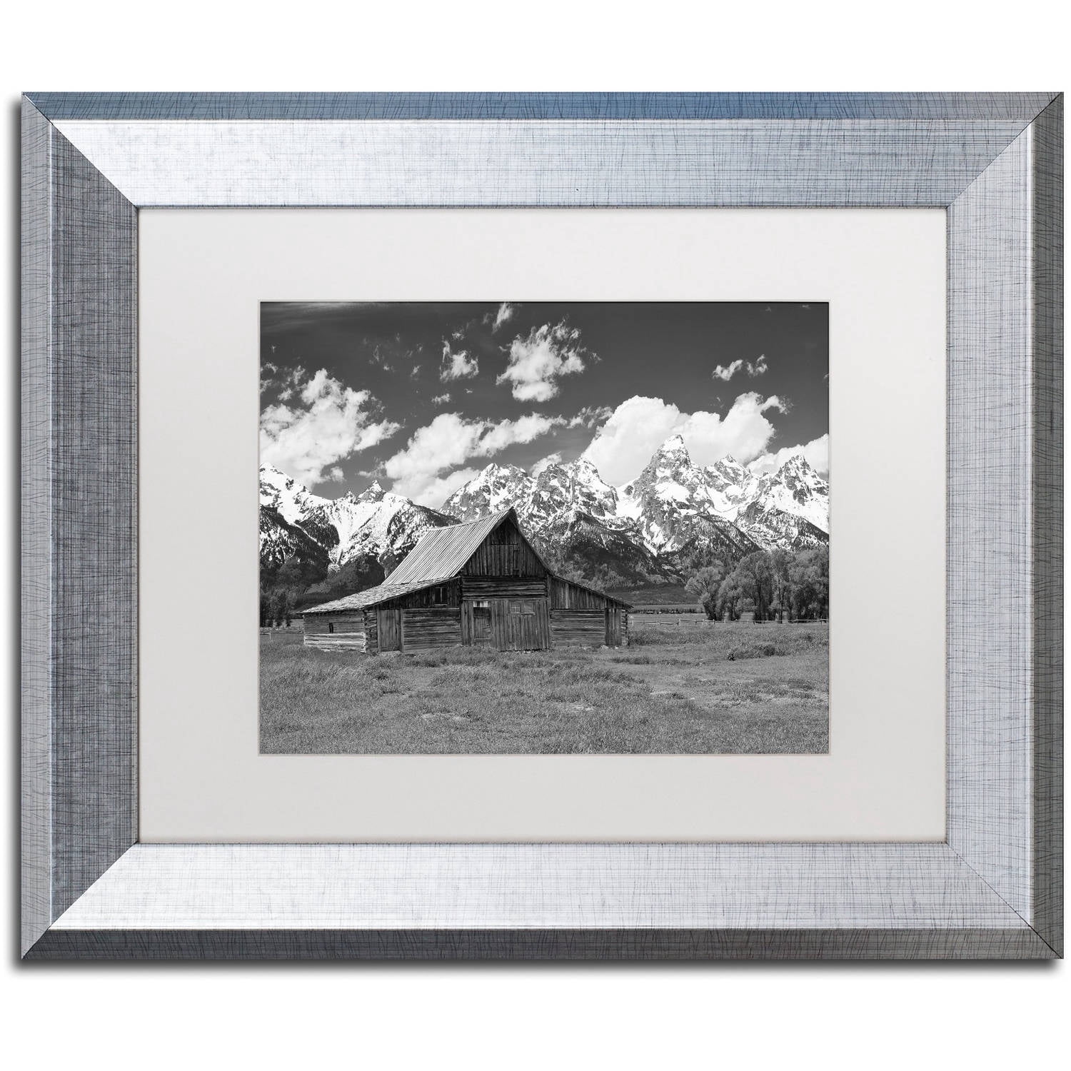 Trademark Fine Art "Thomas Moulton Barn" Canvas Art by Michael Blanchette Photography White Matte, Silver Frame