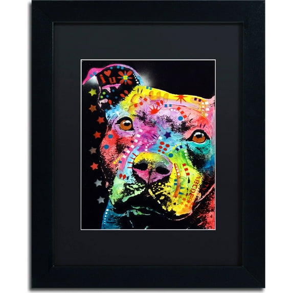 Trademark Fine Art "Thoughtful Pit" Canvas Art by Dean Russo, Black Matte, Black Frame
