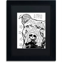 Trademark Fine Art "Thoughtful Pitbull CB 1" Canvas Art by Dean Russo, Black Matte, Black Frame