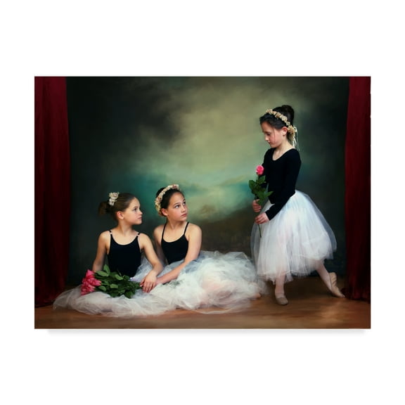 Trademark Fine Art 'Three Ballerinas' Canvas Art by Sharon Forbes