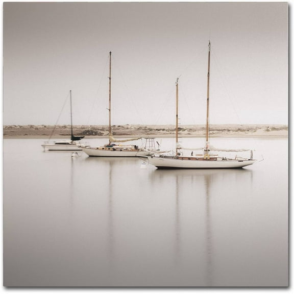 Trademark Fine Art Moises Levy Three Boats Canvas Wall Art - 18x18