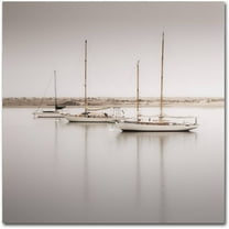 Trademark Fine Art Moises Levy Three Boats Canvas Wall Art - 18x18