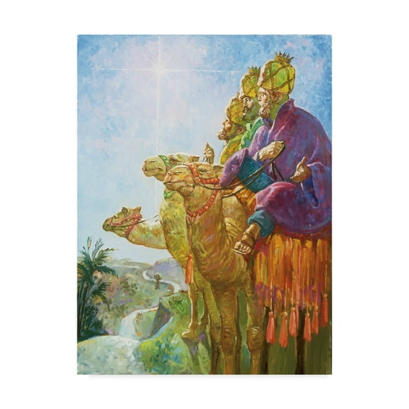 Trademark Fine Art 'Three Wise Men Camels' Canvas Art by Hal Frenck