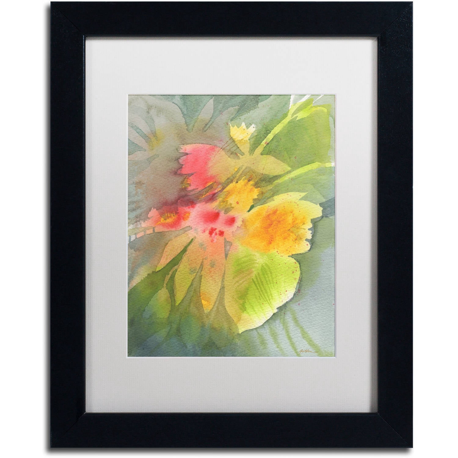Trademark Fine Art 'Through Darkness Brightly' Canvas Art by Sheila Golden, White Matte, Black Frame