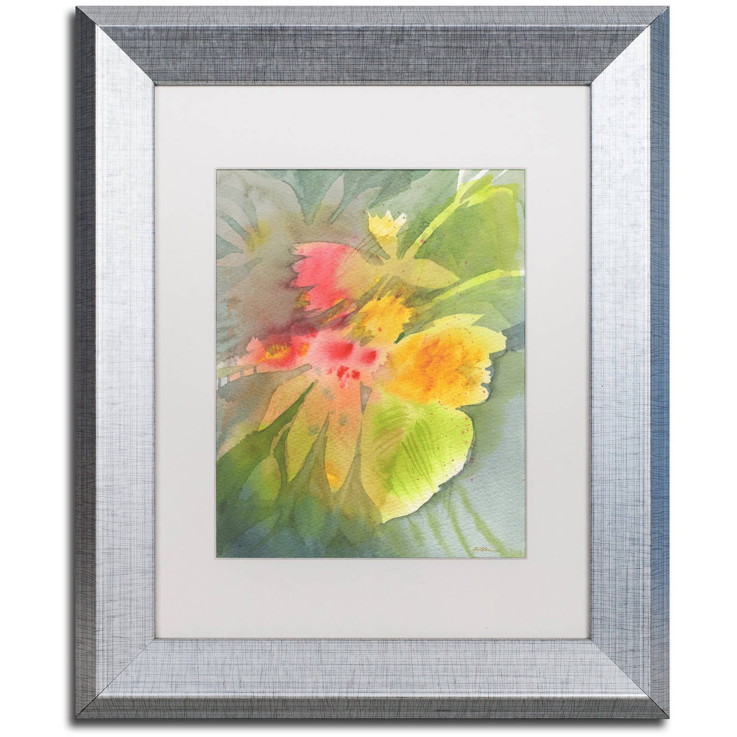 Trademark Fine Art 'Through Darkness Brightly' Canvas Art by Sheila Golden, White Matte, Silver Frame