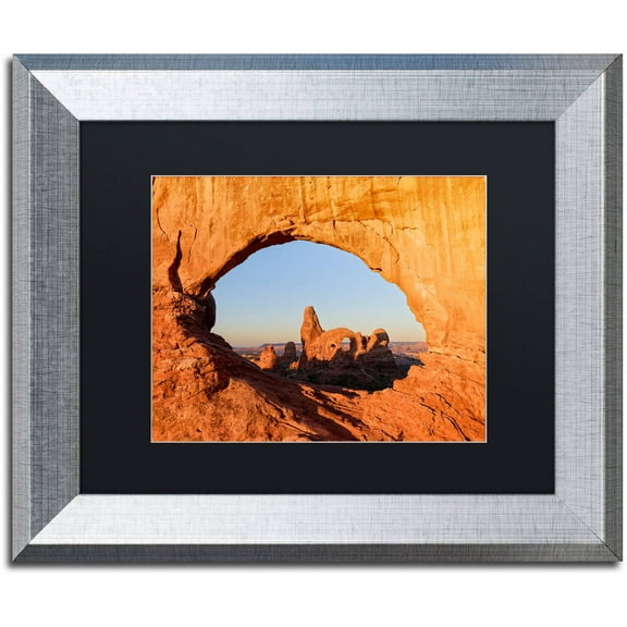 Trademark Fine Art "Through the Arch" Canvas Art by Michael Blanchette Photography Black Matte, Silver Frame