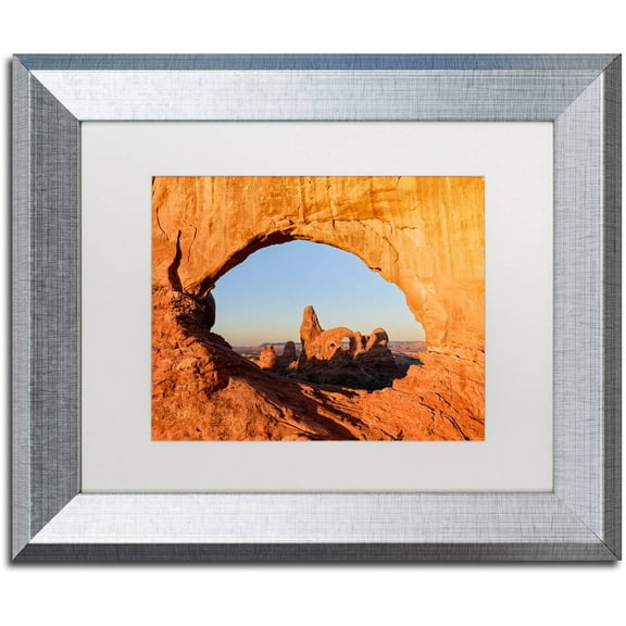 Trademark Fine Art "Through the Arch" Canvas Art by Michael Blanchette Photography White Matte, Silver Frame