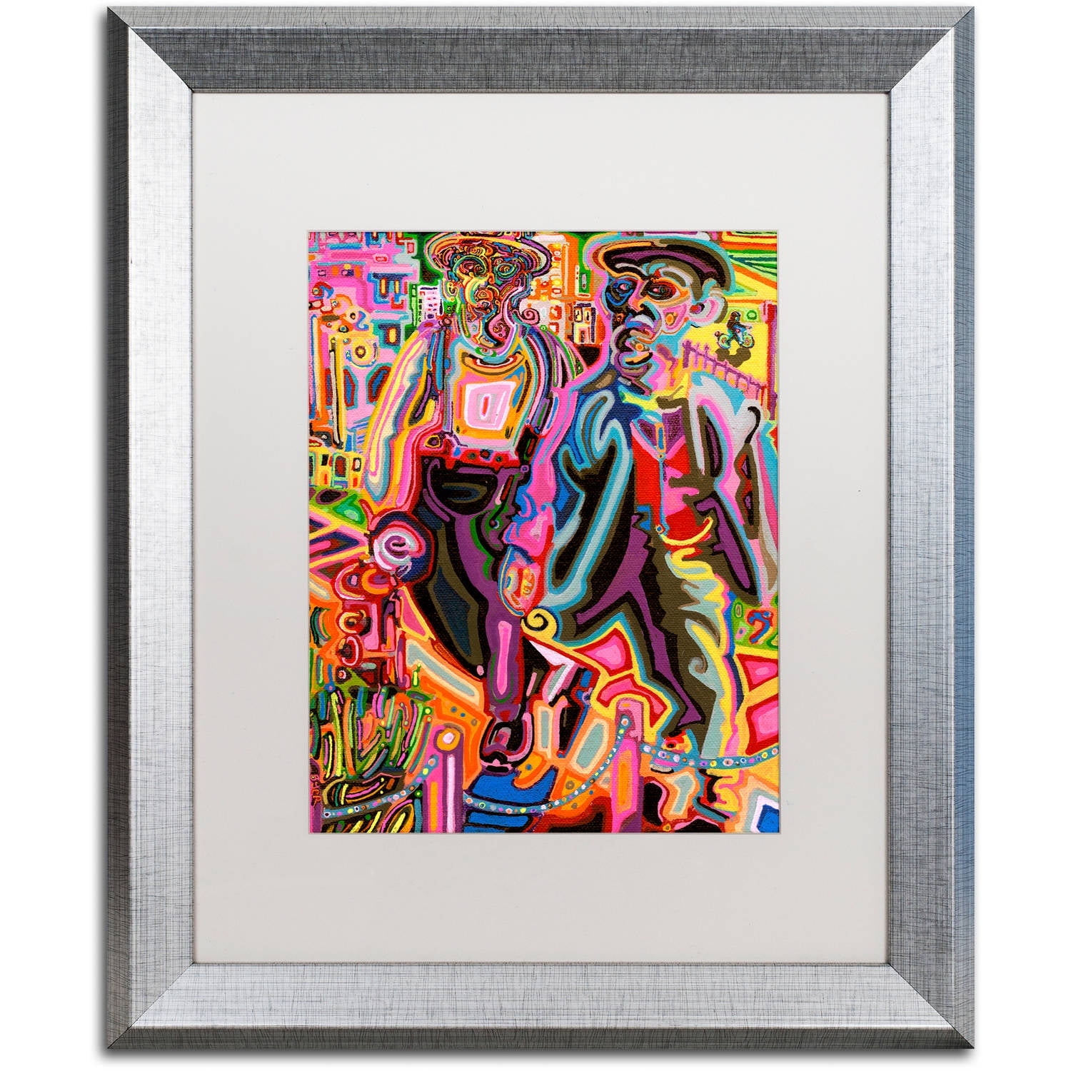Trademark Fine Art "Thugs" Canvas Art by Josh Byer, White Matte, Silver Frame