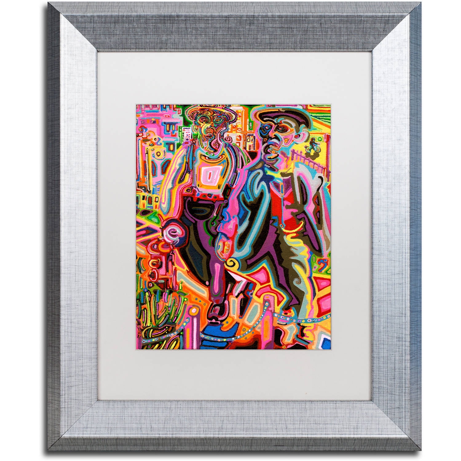 Trademark Fine Art "Thugs" Canvas Art by Josh Byer, White Matte, Silver Frame