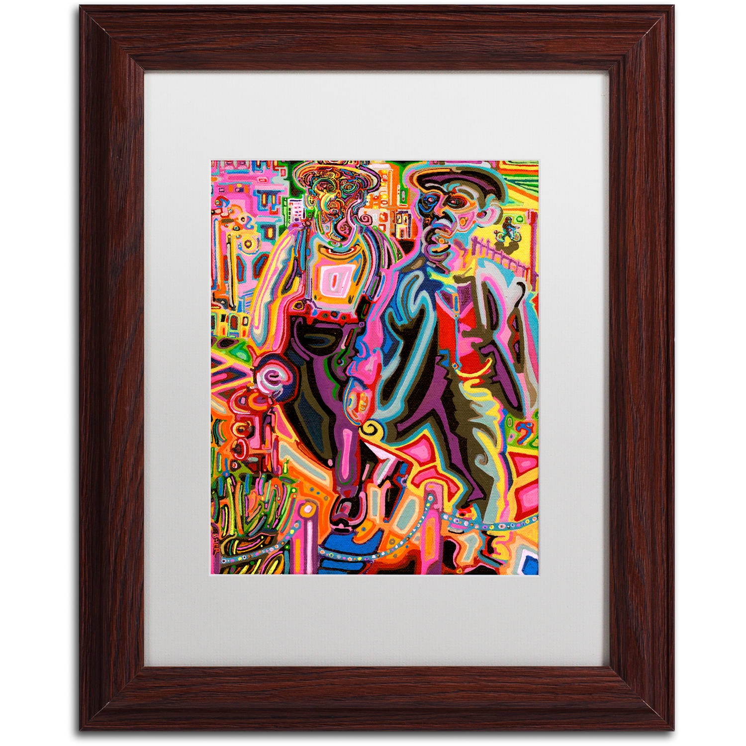 Trademark Fine Art "Thugs" Canvas Art by Josh Byer, White Matte, Wood Frame