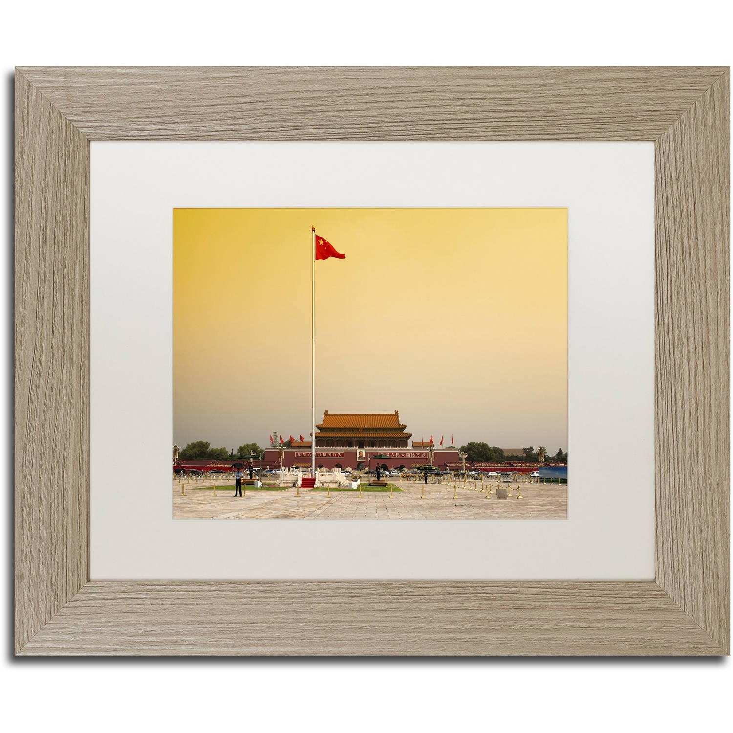Trademark Fine Art "Tiananmen" Canvas Art by Philippe Hugonnard, White Matte, Birch Frame