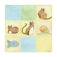 thumbnail image 1 of Trademark Fine Art 'Tic tac Cats in Blue Childrens Art' Canvas Art by June Erica Vess, 1 of 3