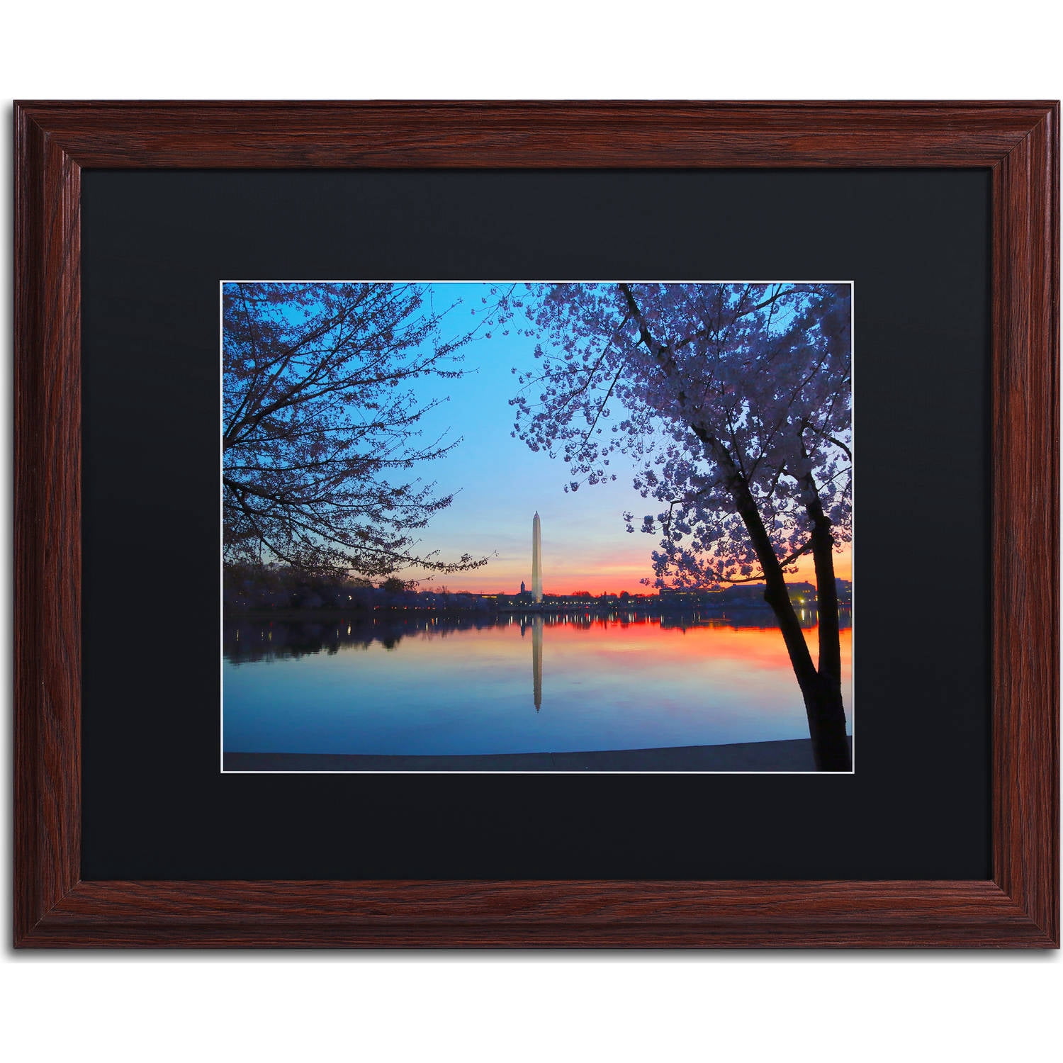 Trademark Fine Art "Tidal Basin Dawn" Canvas Art by CATeyes, Black Matte, Wood Frame