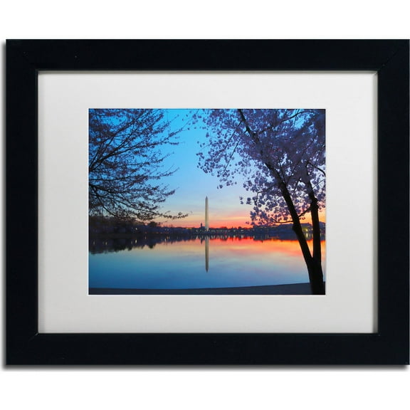 Trademark Fine Art "Tidal Basin Dawn" Canvas Art by CATeyes, White Matte, Black Frame