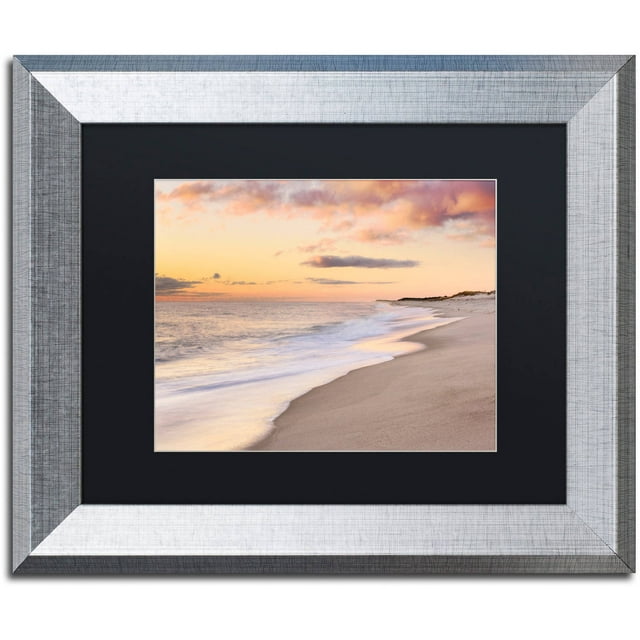 Trademark Fine Art "Tide Line" Canvas Art by Michael Blanchette Photography Black Matte, Silver Frame