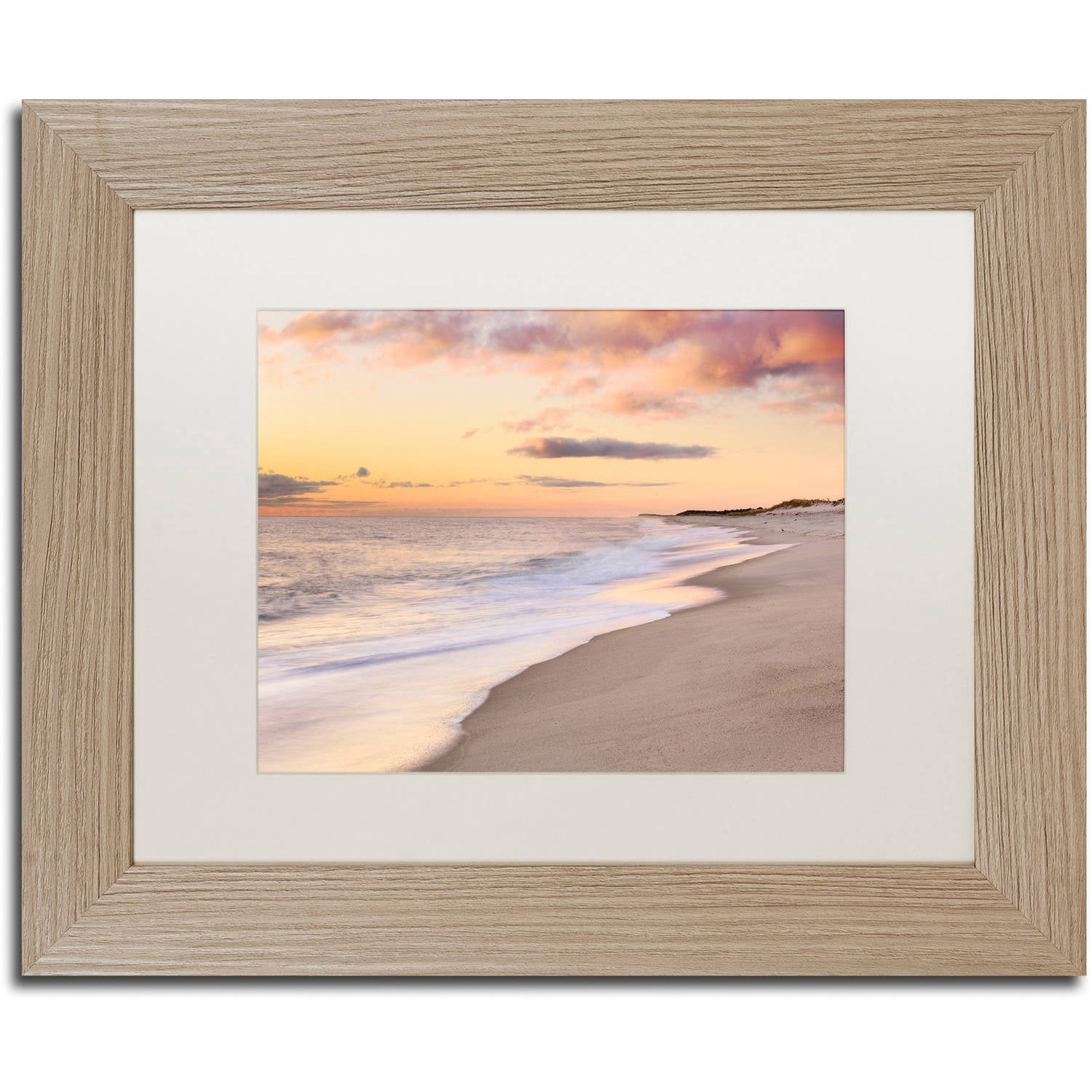 Trademark Fine Art "Tide Line" Canvas Art by Michael Blanchette Photography White Matte, Birch Frame