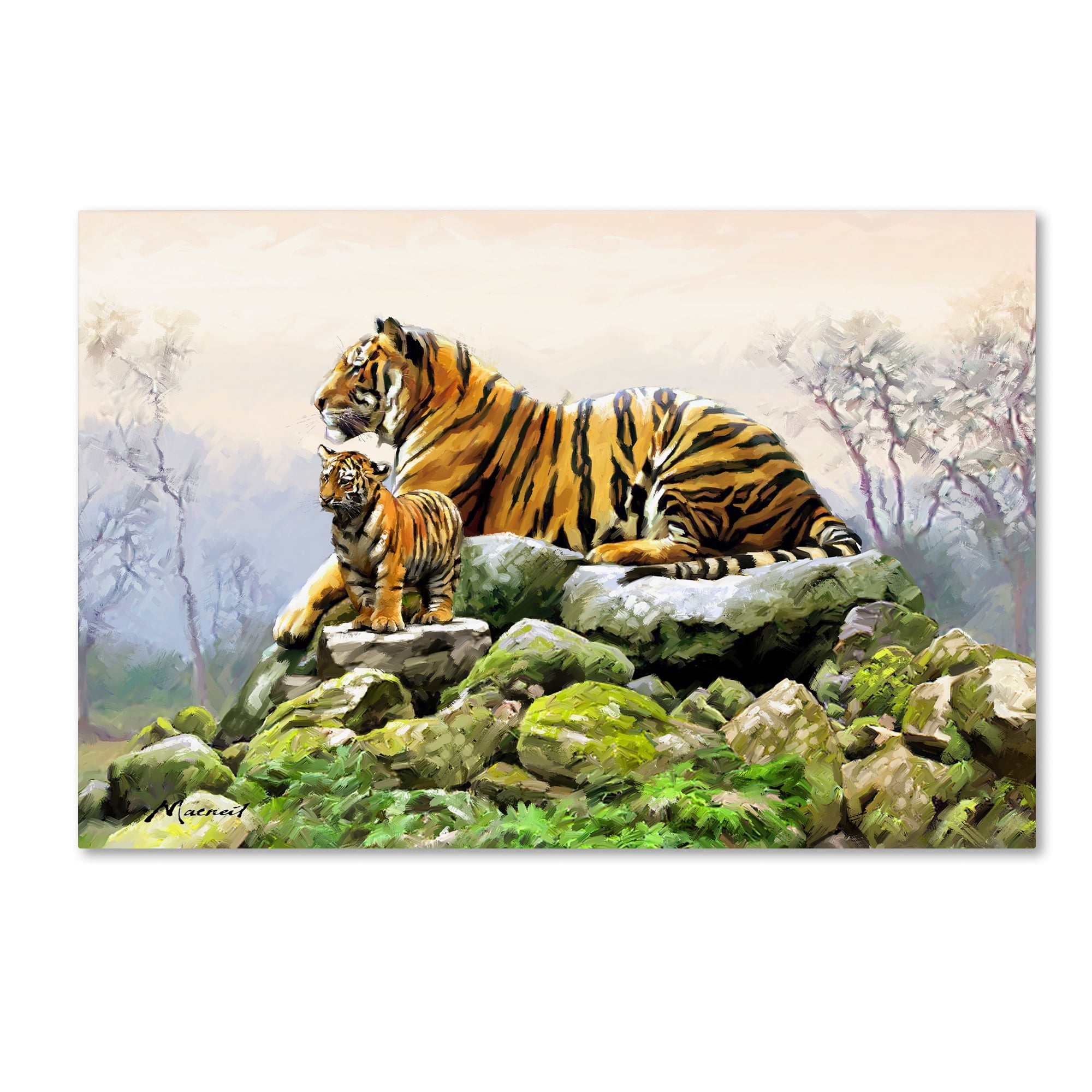 Macneil Studio Tiger and Cub Landscape Canvas Art