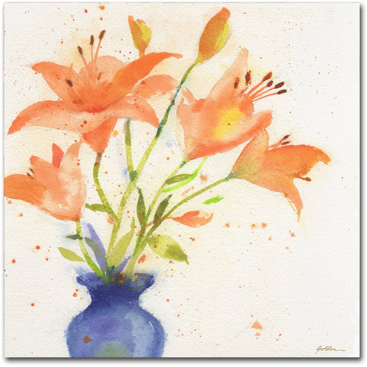 Trademark Fine Art "Tiger Lily Bouquet" Canvas Art by Sheila Golden