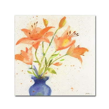 Trademark Fine Art "Tiger Lily Bouquet" Canvas Art by Sheila Golden