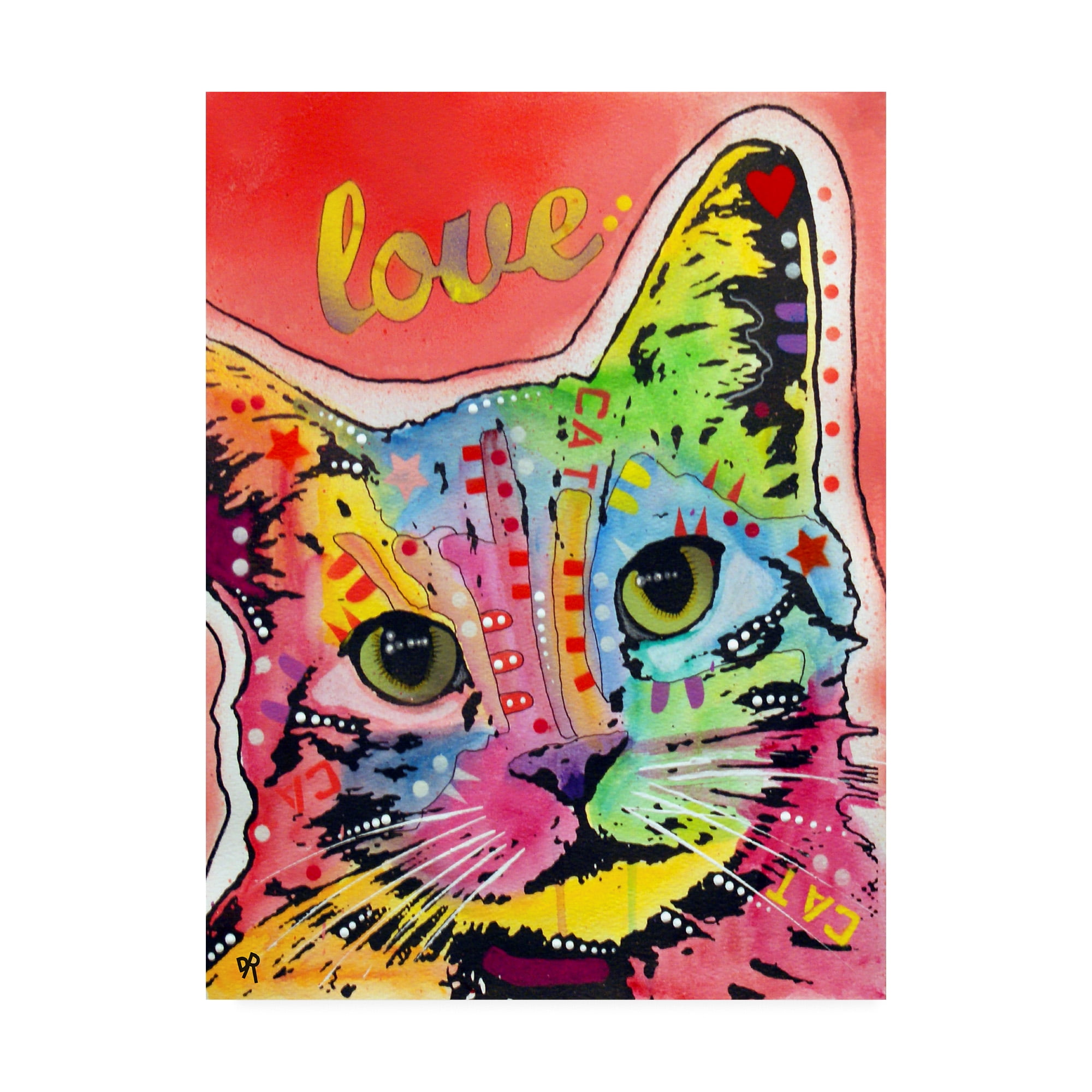 Trademark Fine Art 'Tilt Cat Love' Canvas Art by Dean Russo