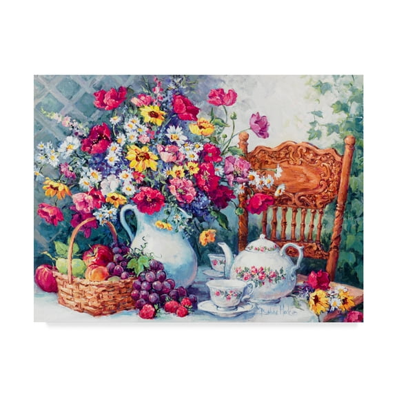 Trademark Fine Art 'Time For Tea Flowers' Canvas Art by Barbara Mock