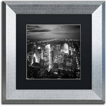 Trademark Fine Art "Times Square" Canvas Art by Nina Papiorek Black Matte, Silver Frame