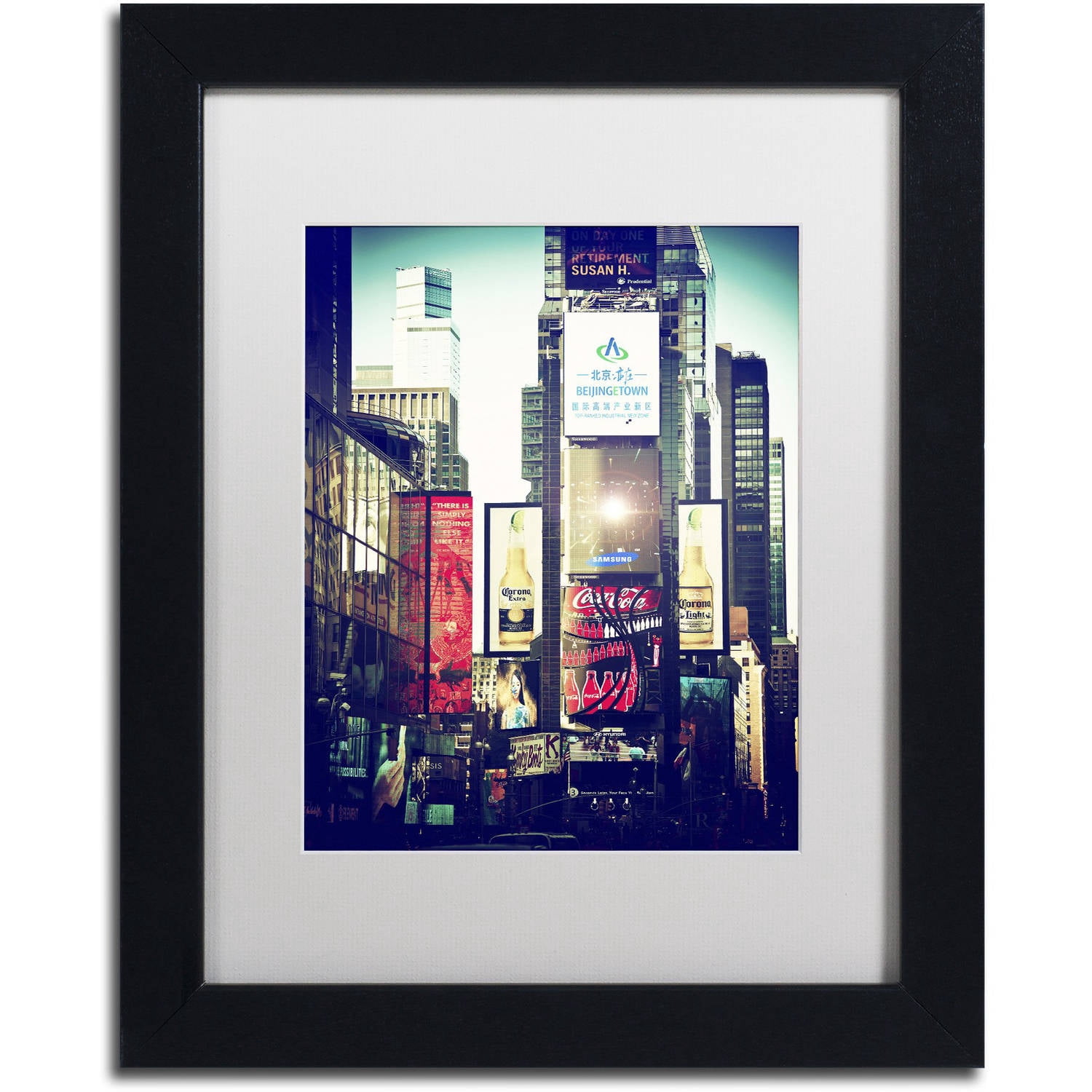 Trademark Fine Art "Times Square" Canvas Art by Philippe Hugonnard, White Matte, Black Frame