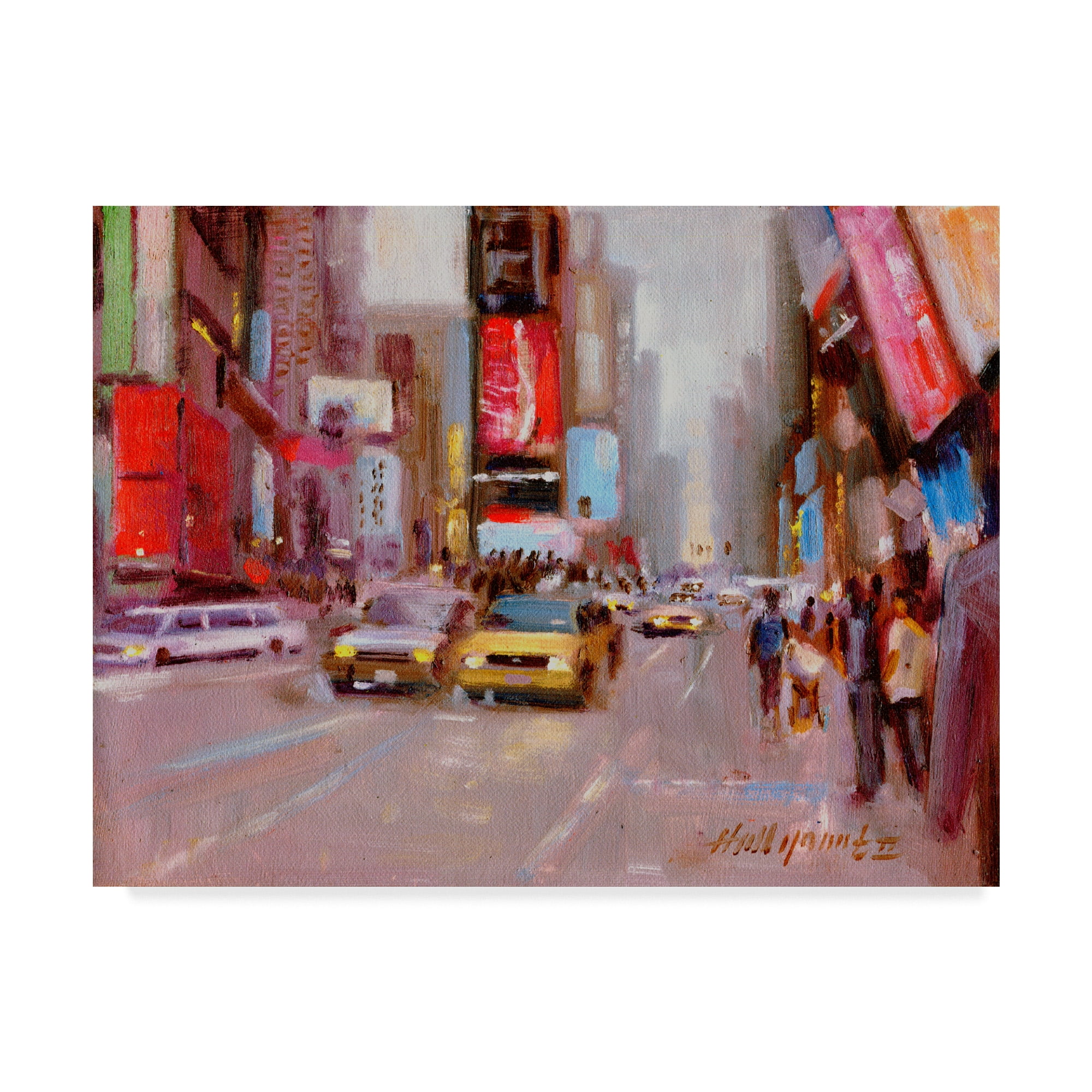 Trademark Fine Art 'Times Square Taxi' Canvas Art by Hall Groat Ii