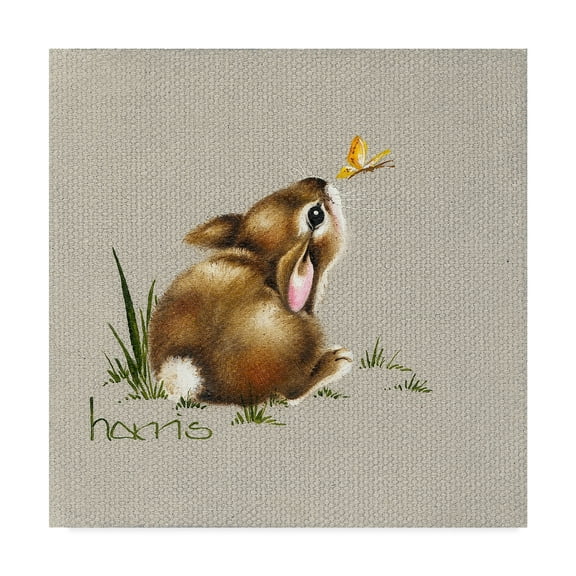 Trademark Fine Art 'Tiny Bunny' Canvas Art by Peggy Harris