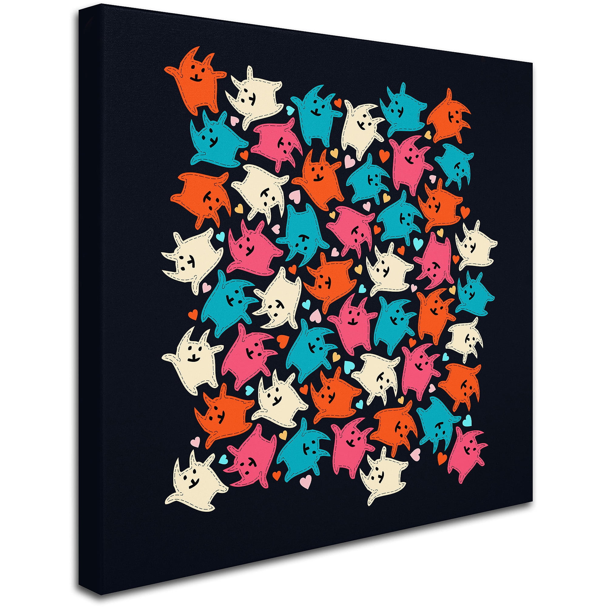 Trademark Fine Art "Tiny Tumbling Kittens" Canvas Art by Carla Martell