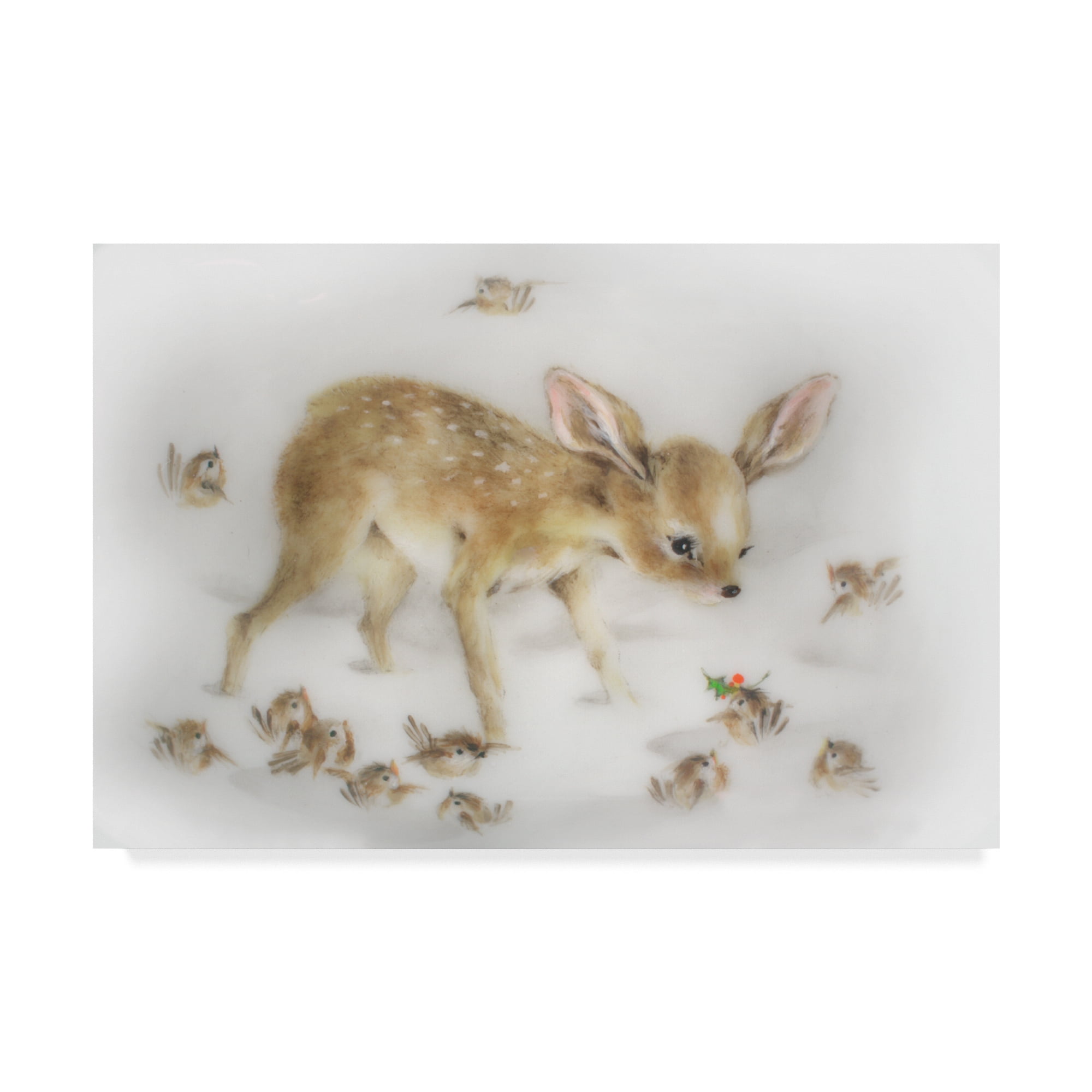 Trademark Fine Art 'Tis The Season Baby Deer' Canvas Art by Peggy Harris