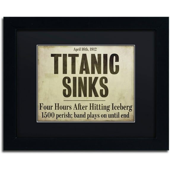Trademark Fine Art "Titanic" Canvas Art by Color Bakery Black Matte, Black Frame