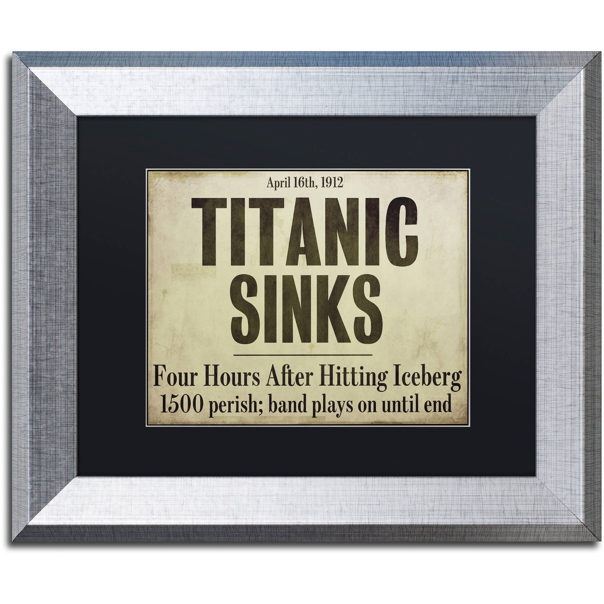 Trademark Fine Art "Titanic" Canvas Art by Color Bakery Black Matte, Silver Frame