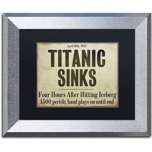 Trademark Fine Art "Titanic" Canvas Art by Color Bakery Black Matte, Silver Frame
