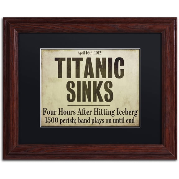 Trademark Fine Art "Titanic" Canvas Art by Color Bakery Black Matte, Wood Frame