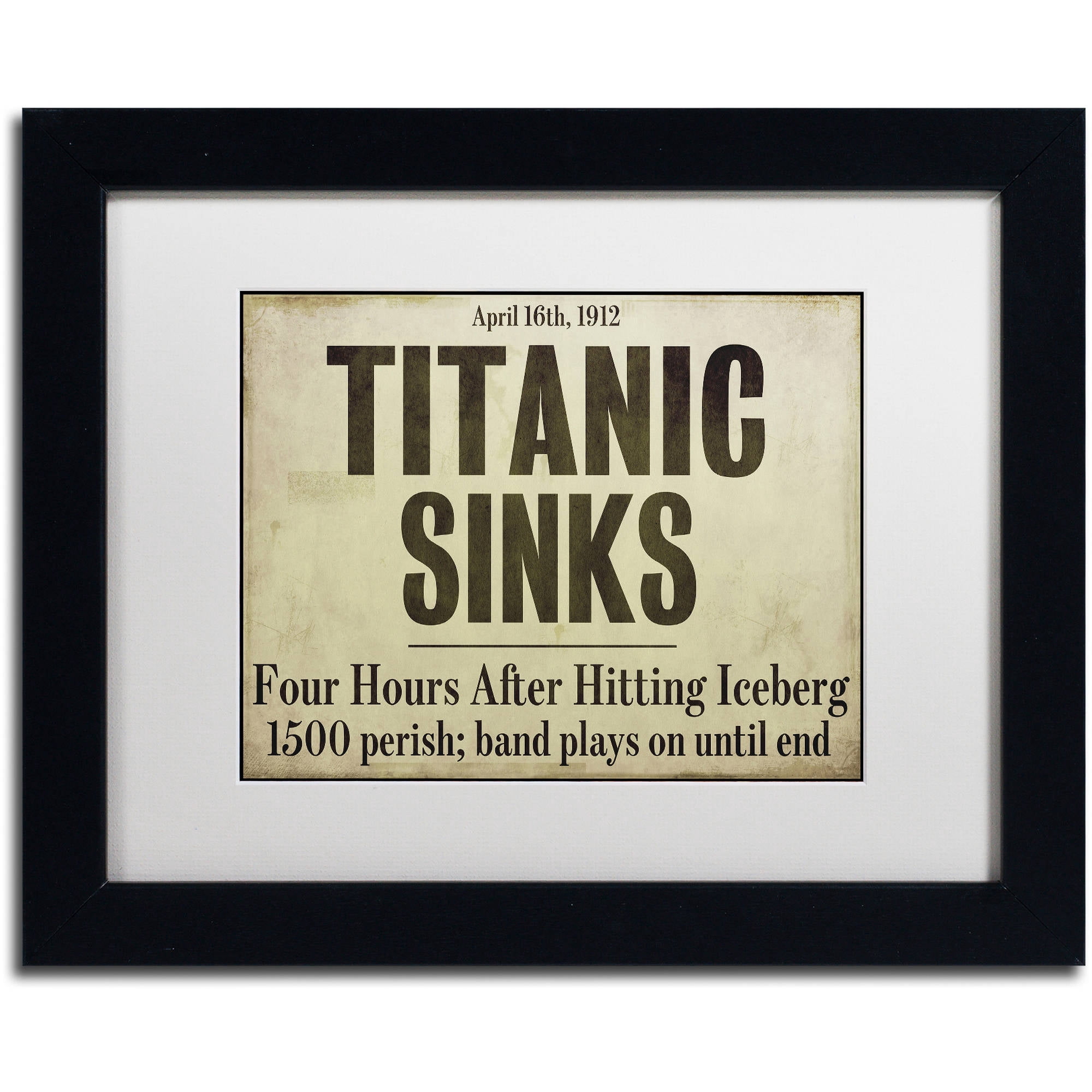 Trademark Fine Art "Titanic" Canvas Art by Color Bakery White Matte, Black Frame