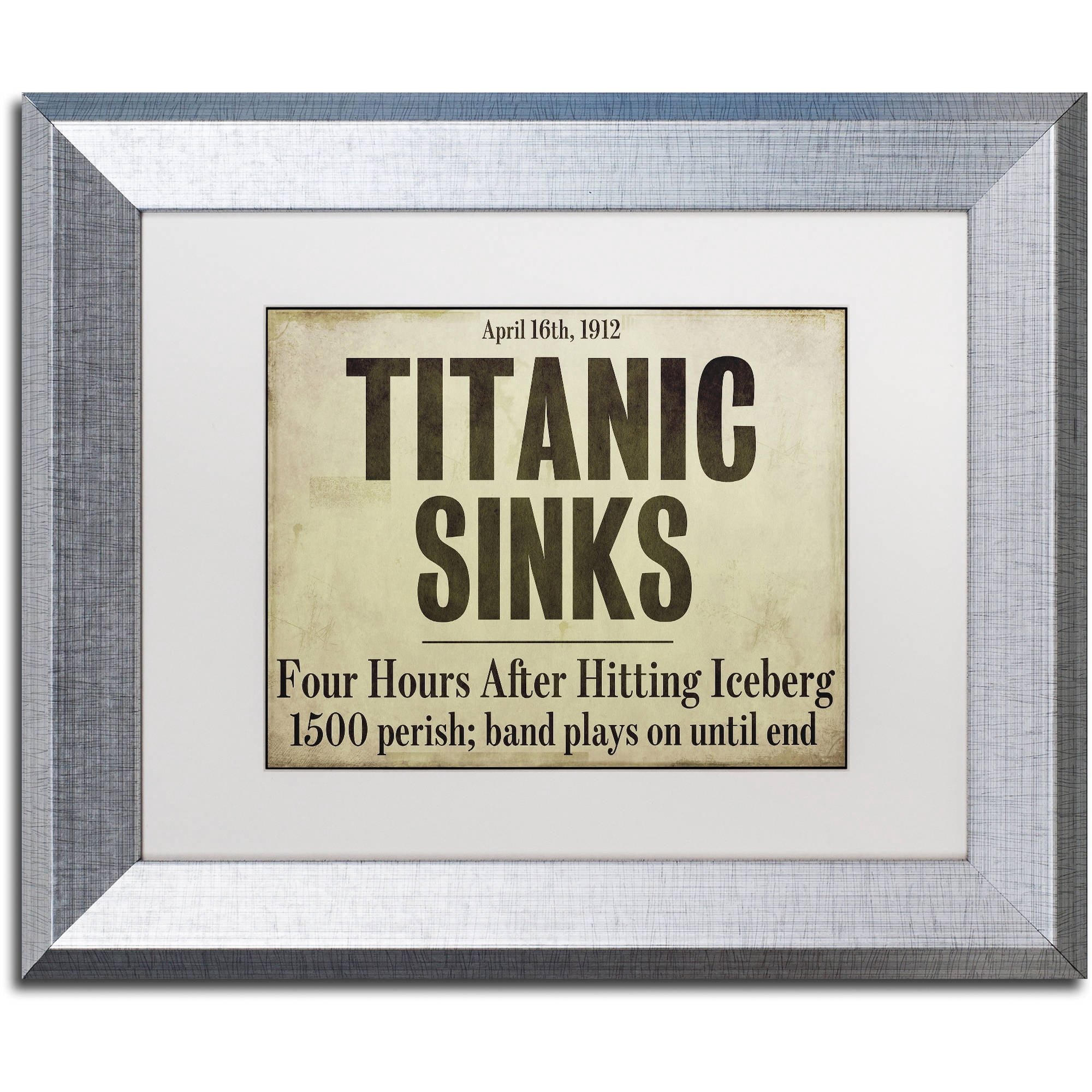 Trademark Fine Art "Titanic" Canvas Art by Color Bakery White Matte, Silver Frame