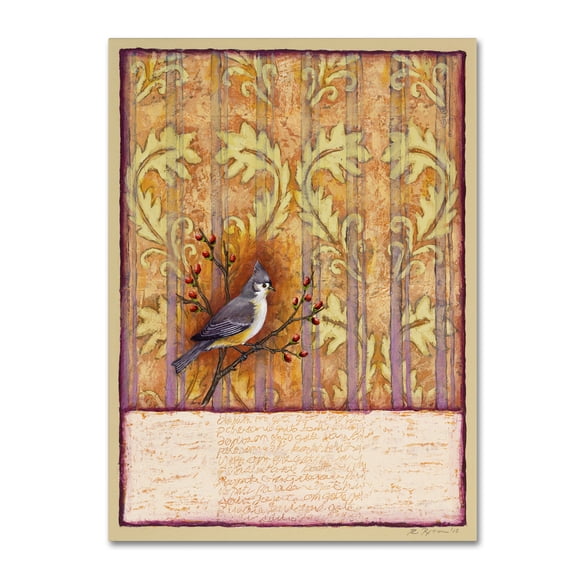 Rachel Paxton 'Titmouse on Wallpaper' Canvas Wall Art 35 x 47 Inches