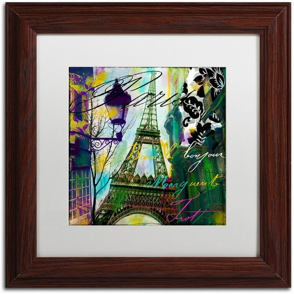 Trademark Fine Art "To Paris With Love I" Canvas Art by Color Bakery White Matte, Wood Frame
