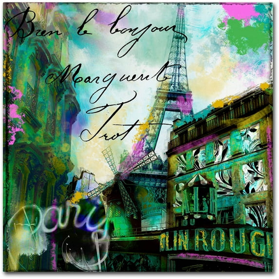 Trademark Fine Art "To Paris With Love II" Canvas Art by Color Bakery