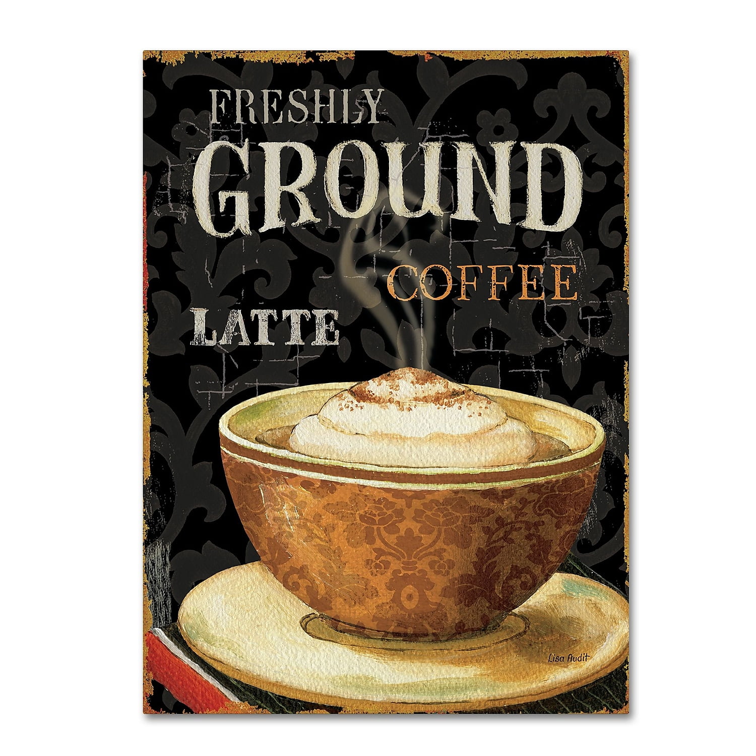Freshly Ground Coffee Latte Canvas Art by Lisa Audit